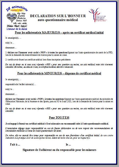 2023 24 d db declaration sur l honneur autoquestionnaire sante