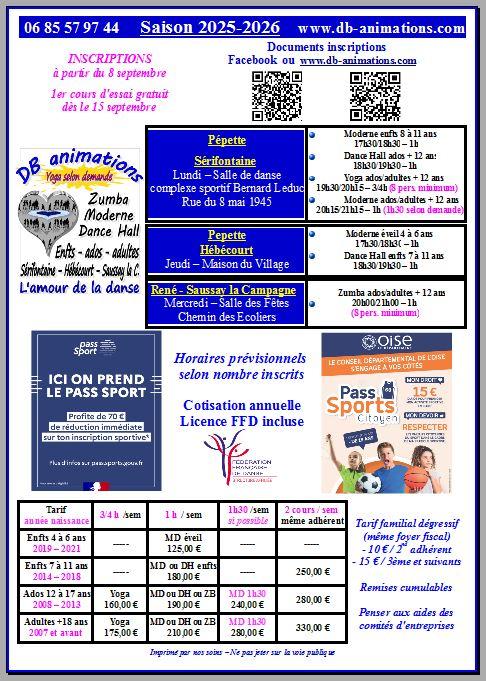 2025 2026 db horaires et tarifs