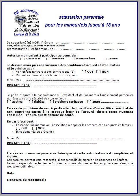 2026 2027 c db attestation parentale
